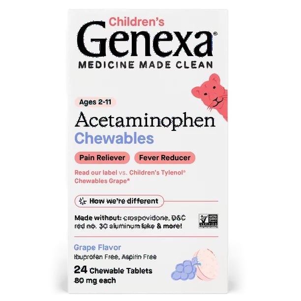 Genexa Children's Acetaminophen  Chewable Tablets, 24 Ct 제넥사 어린이 해열제 츄어블 24Ct