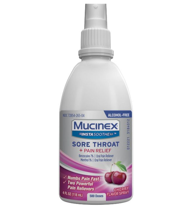 Mucinex Sore Throat & Pain Cherry Spray - 4oz 뮤시넥스 목감기 스프레이