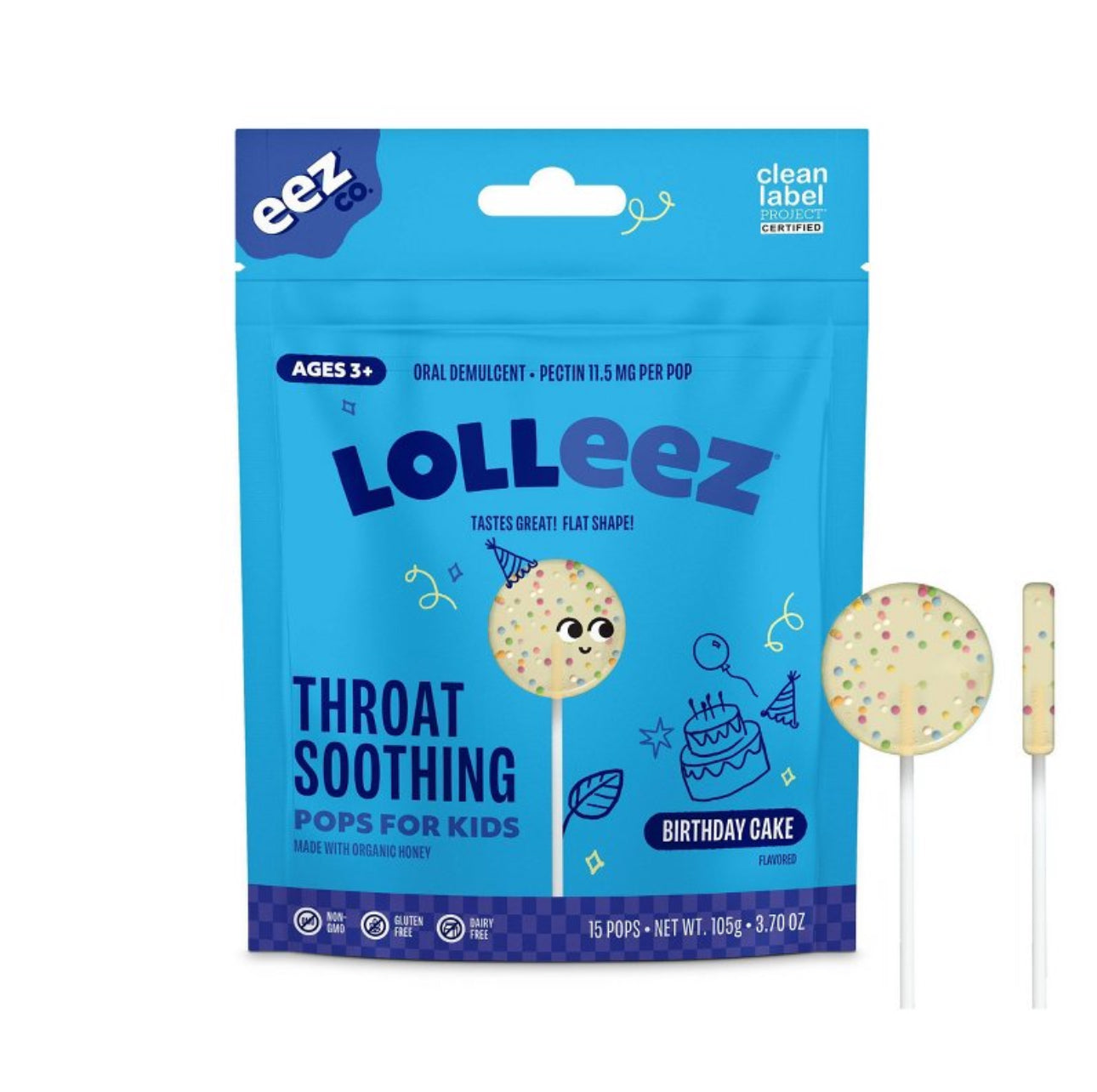 롤리즈 오가닉 목감기 기침사탕 2팩 Lolleez Kids Organic Throat Soothing Pops