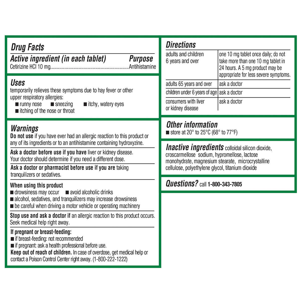 Zyrtec 24 Hour Allergy Relief-지르텍 알러지 완화 120정 성인