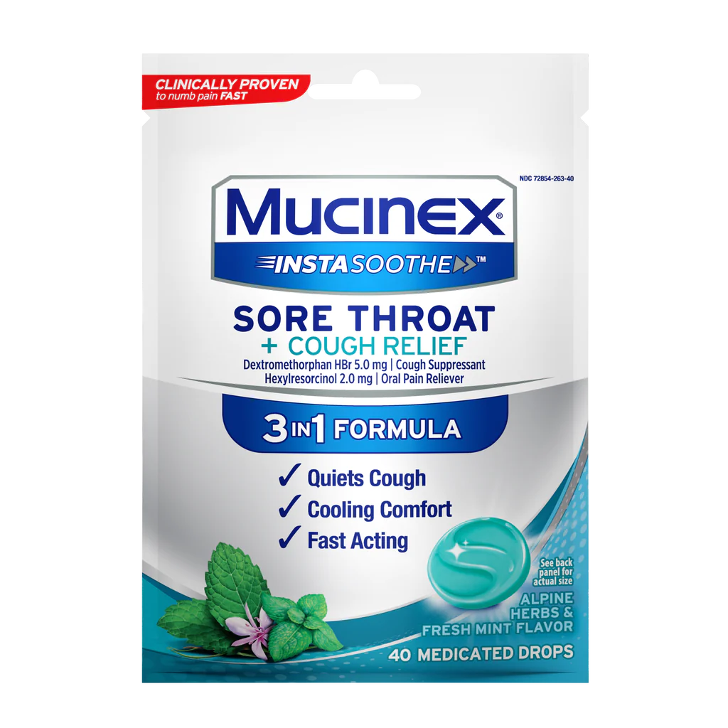 뮤씨넥스 목감기 기침사탕 2팩 목캔디 2종 Mucinex Throat Cough Lozenges 2pk