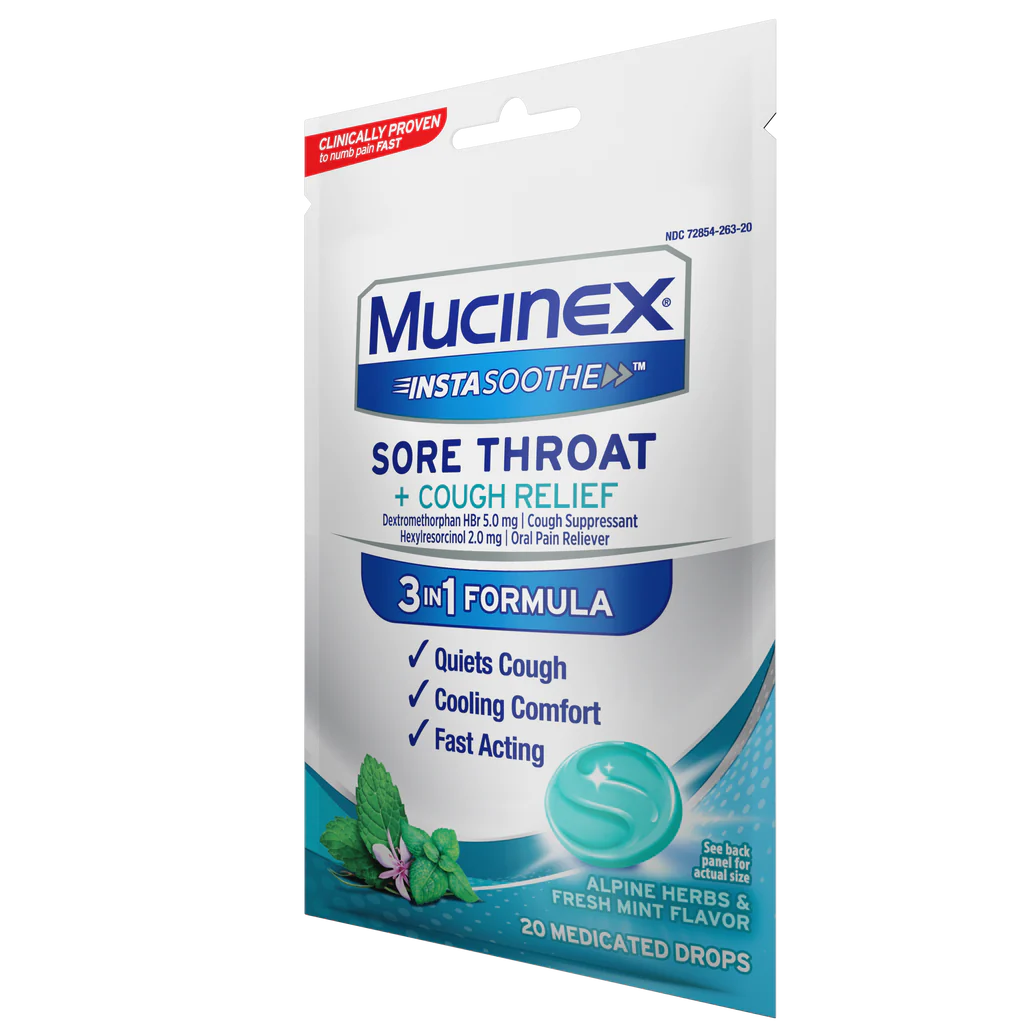 뮤씨넥스 목감기 기침사탕 2팩 목캔디 2종 Mucinex Throat Cough Lozenges 2pk